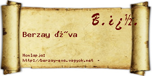 Berzay Éva névjegykártya